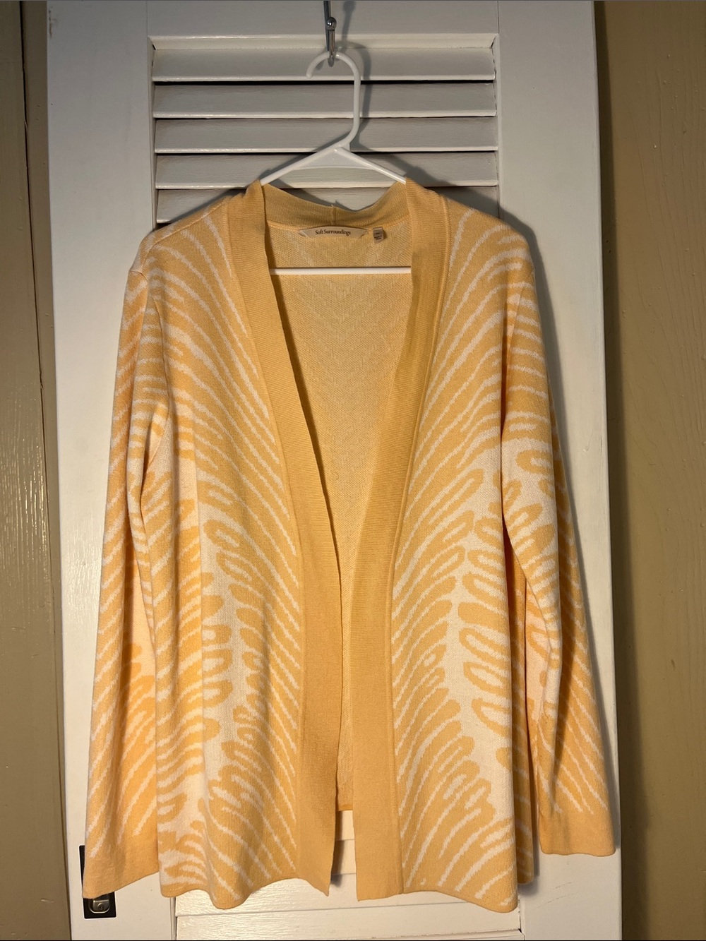 Soft Surrounding Yellow Patterned Open-Front Women's Cardigan